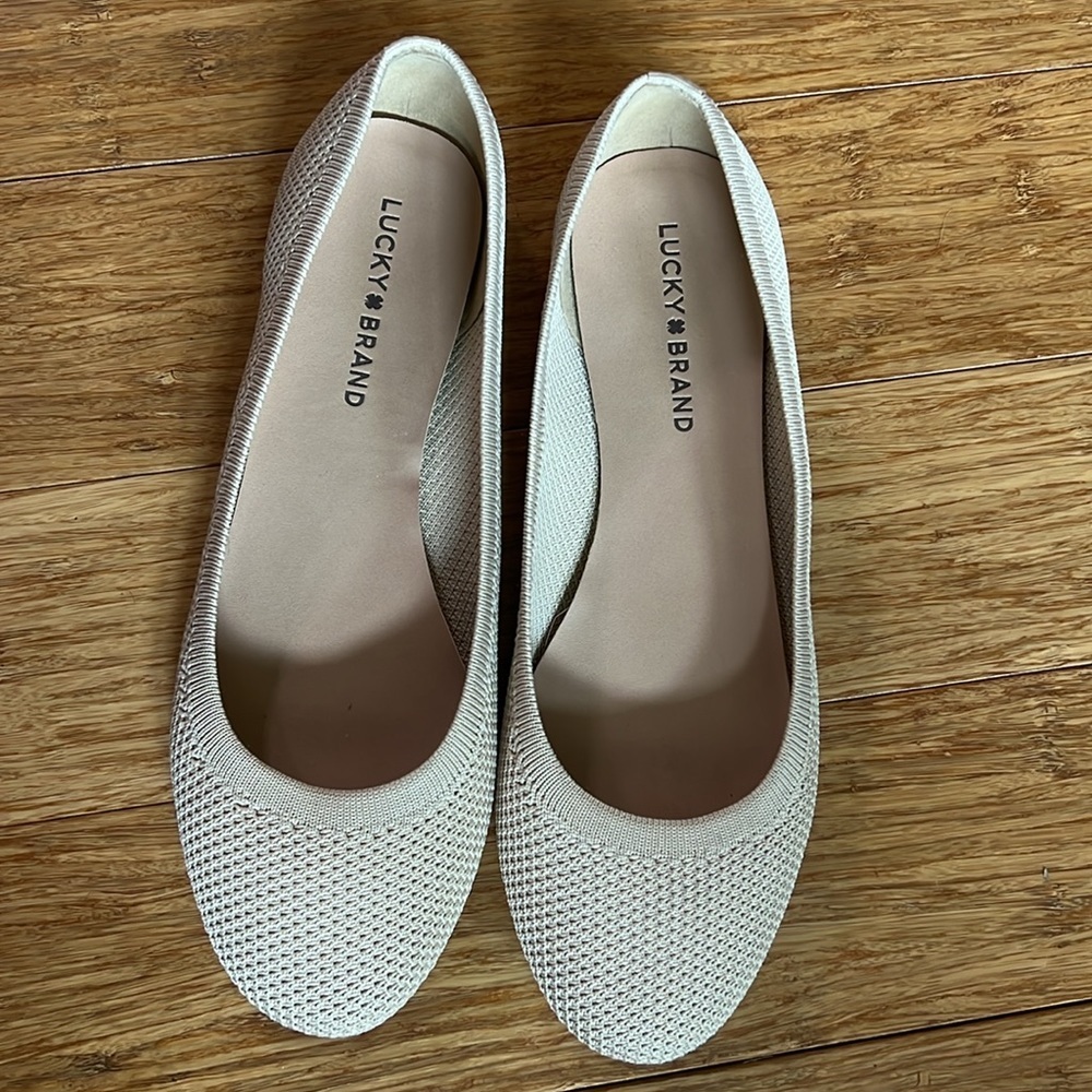 LUCKY BRAND Stretch Knit Nude Ballet Flat Sz 9M/40 - Picture 2 of 9